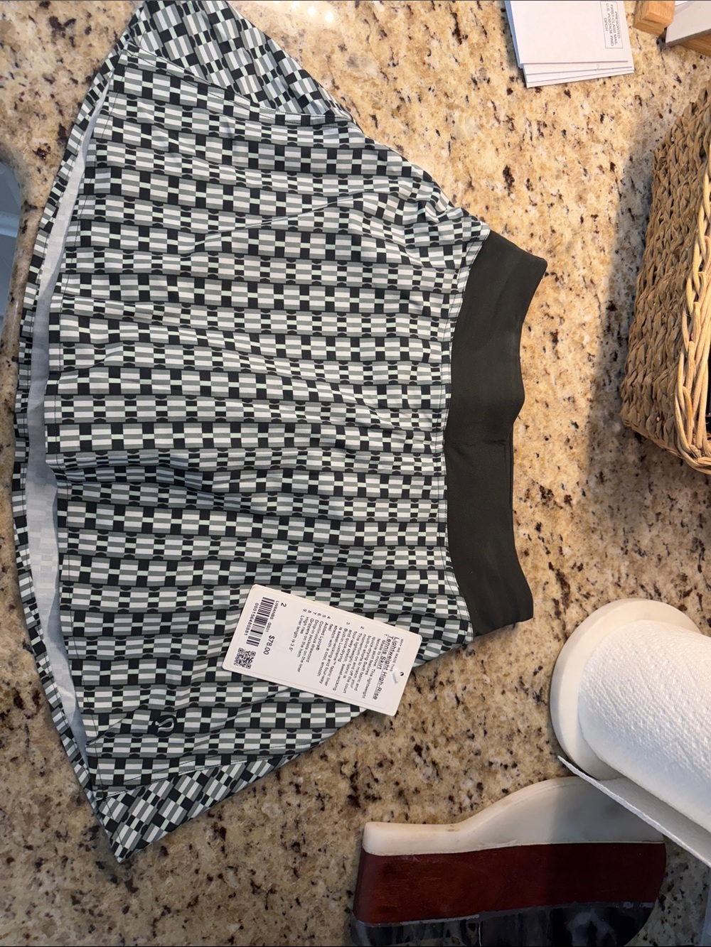 lululemon athletica green geometric high rise tennis skirt